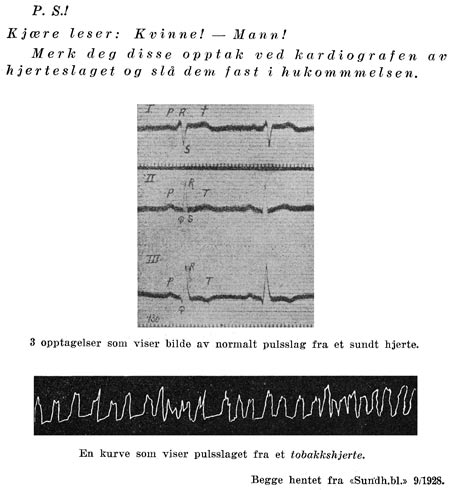 illustrasjon: Advarsler mot tobakksbruk anno 1944