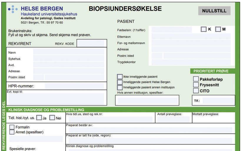 illustrasjon: Om «pakkeforløp» og innsendelse av biopsier