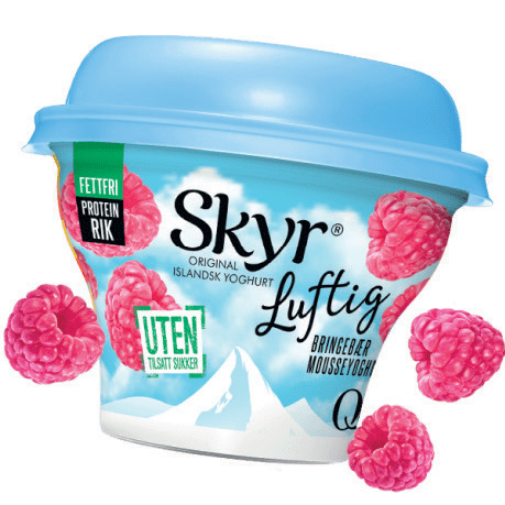 illustrasjon: Mjølkeproduktet Skyr® finst òg i vårt land